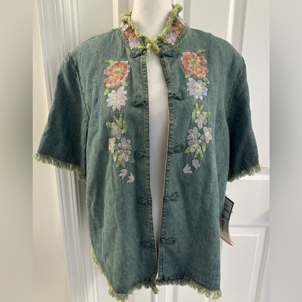 NWT Ultra Dress New York Denim Jacket Camisole And Beautiful Embroidery Size 14W